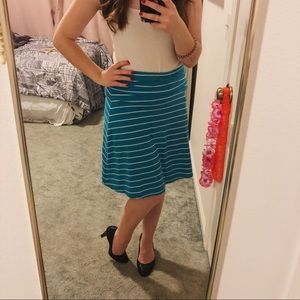 Blue and White Stripe Skirt
